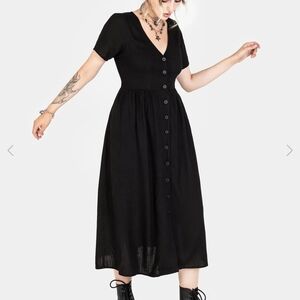 Elegant Black Button-Down Dress